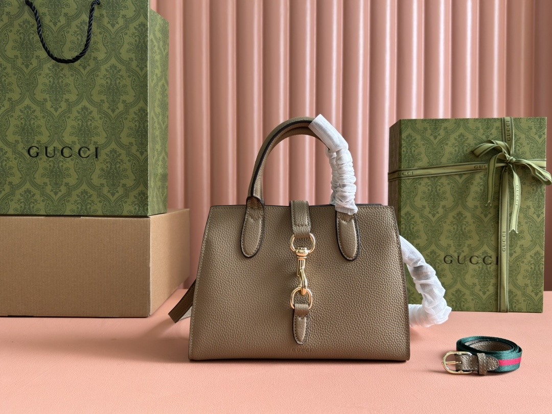 Bagsaaa Gvc*1 Small Tote Bag With Hook Closure 795349 Beige - 24x17.5x8.5 cm