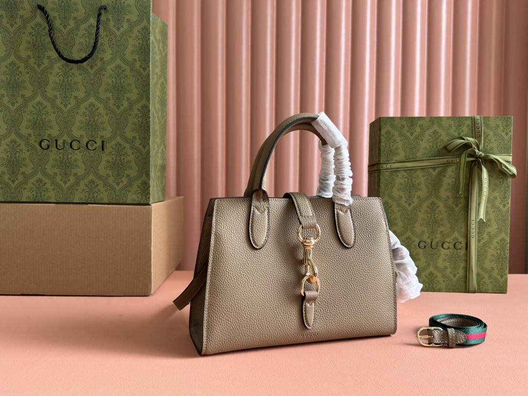 Bagsaaa Gvc*1 Small Tote Bag With Hook Closure 795349 Beige - 24x17.5x8.5 cm