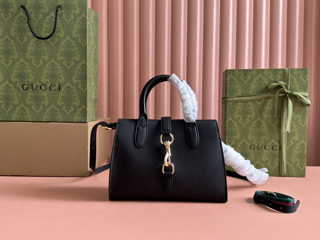 Bagsaaa Gvc*1 Small Tote Bag With Hook Closure 795349 Black - 24x17.5x8.5 cm