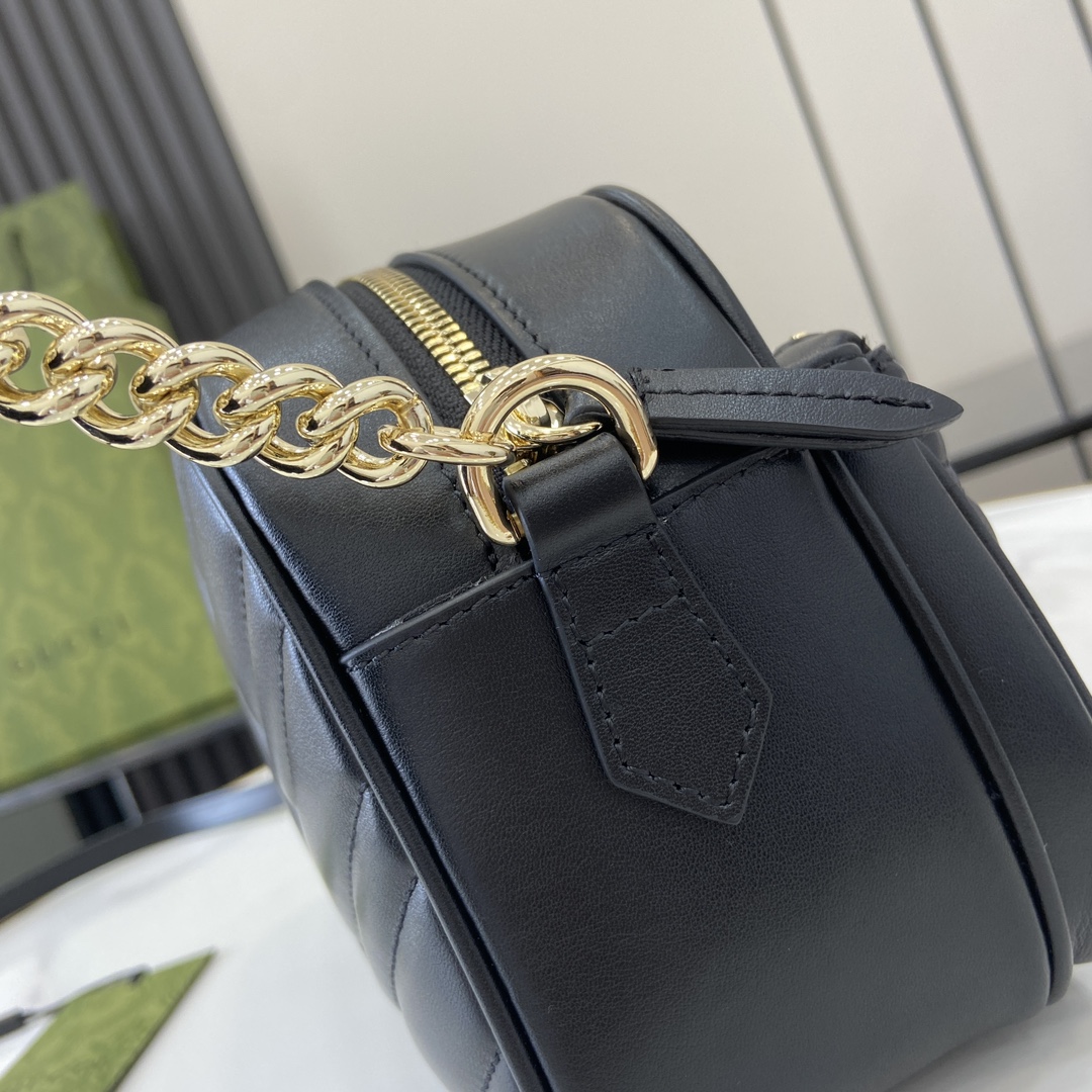 Bagsaaa Gvc*1 GG Marmont Small Shoulder Bag 798715 Black - 24.5 x 15 x 9 cm