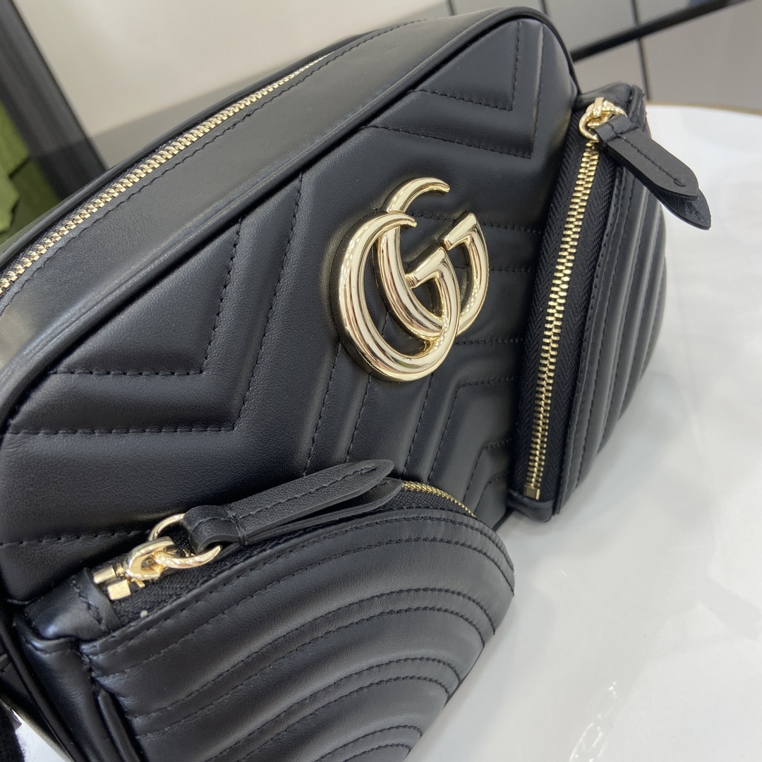 Bagsaaa Gvc*1 GG Marmont Small Shoulder Bag 798715 Black - 24.5 x 15 x 9 cm