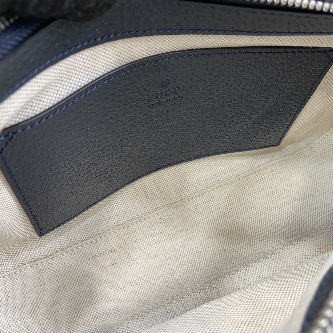 Bagsaaa Ophidia GG Small Handbag 735132 Beige & Blue - 25 x 15.5 x 6cm