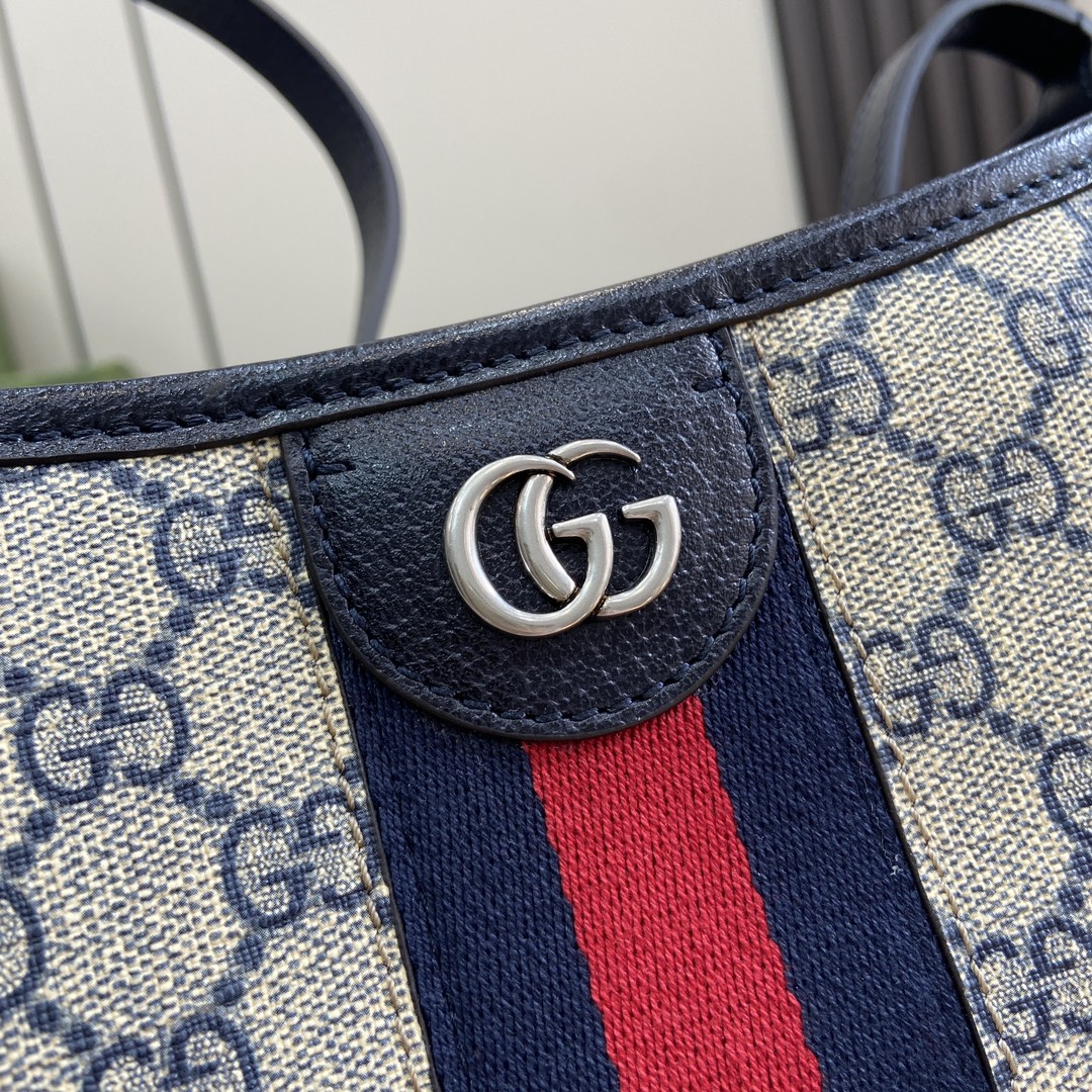 Bagsaaa Gvc*1 Ophidia GG Medium Shoulder Bag ‎781392 Beige & Blue - 34x32x17 cm