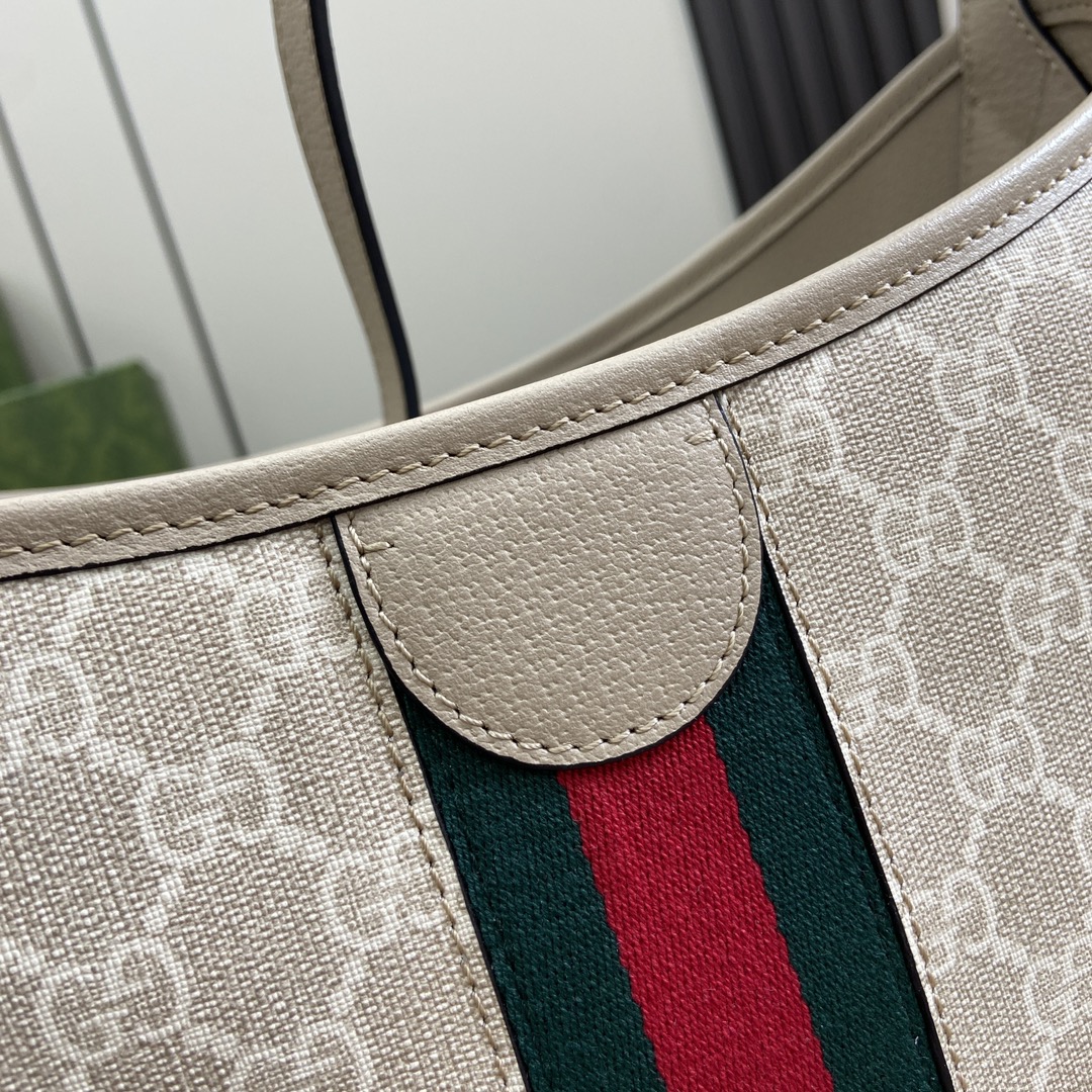 Bagsaaa Gvc*1 Ophidia GG Medium Shoulder Bag ‎781392 Beige & White - 34x32x17 cm
