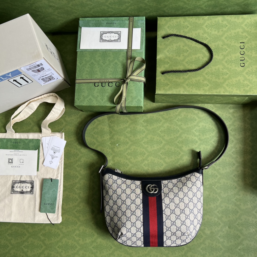 Bagsaaa Gvc*1 Ophidia GG Small Crossbody Bag 598125 Beige/blue - 30*22*5.5cm