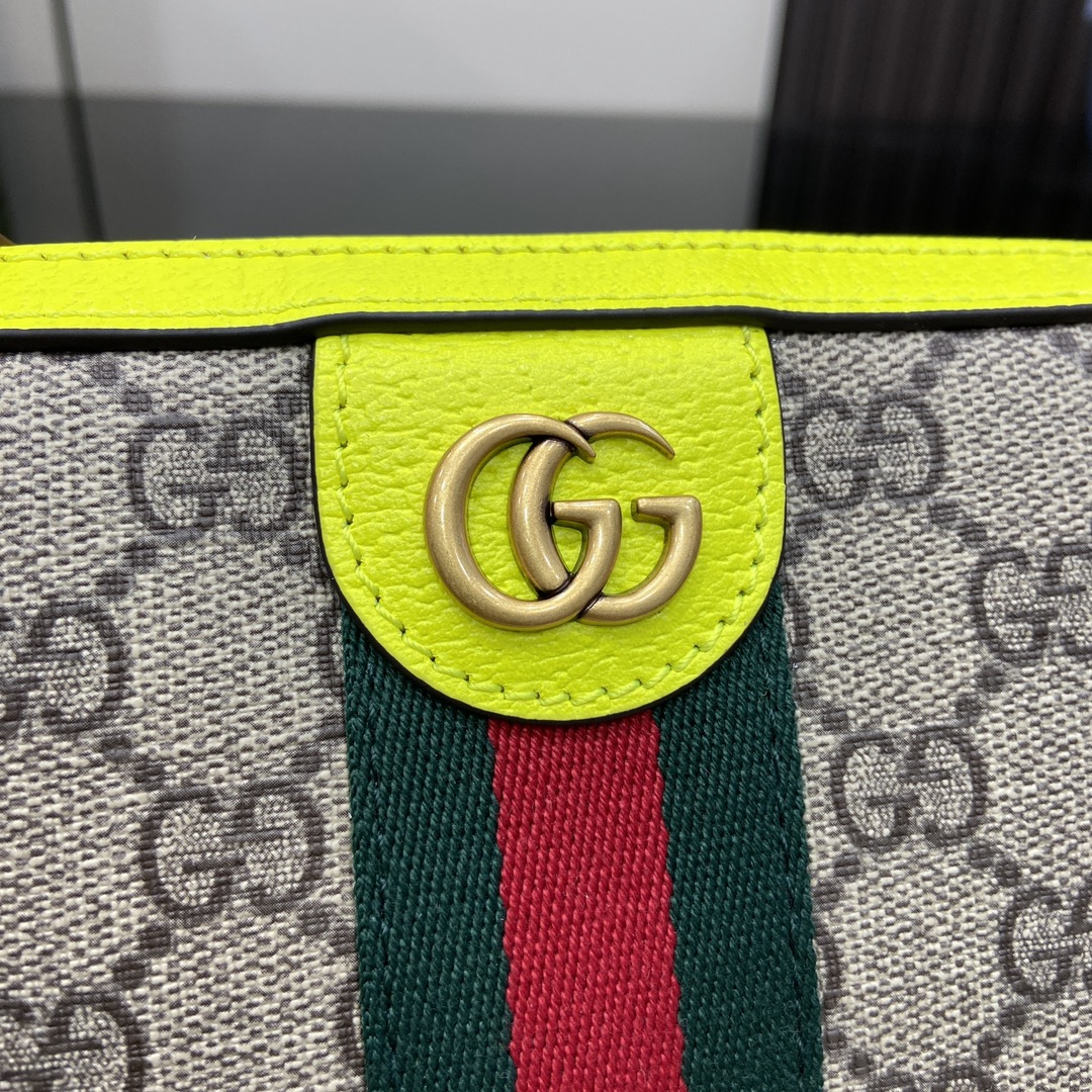 Bagsaaa Gvc*1 Ophidia GG Small Crossbody Bag 699439 Lime Yellow - 23.5x 16x 4.5 cm