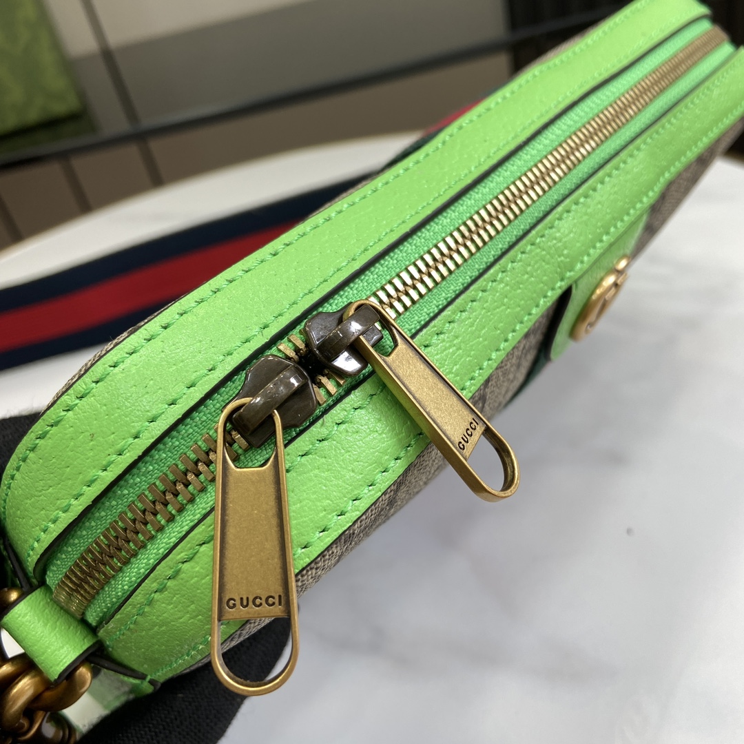 Bagsaaa Gvc*1 Ophidia GG Small Crossbody Bag 699439 Green - 23.5x 16x 4.5 cm
