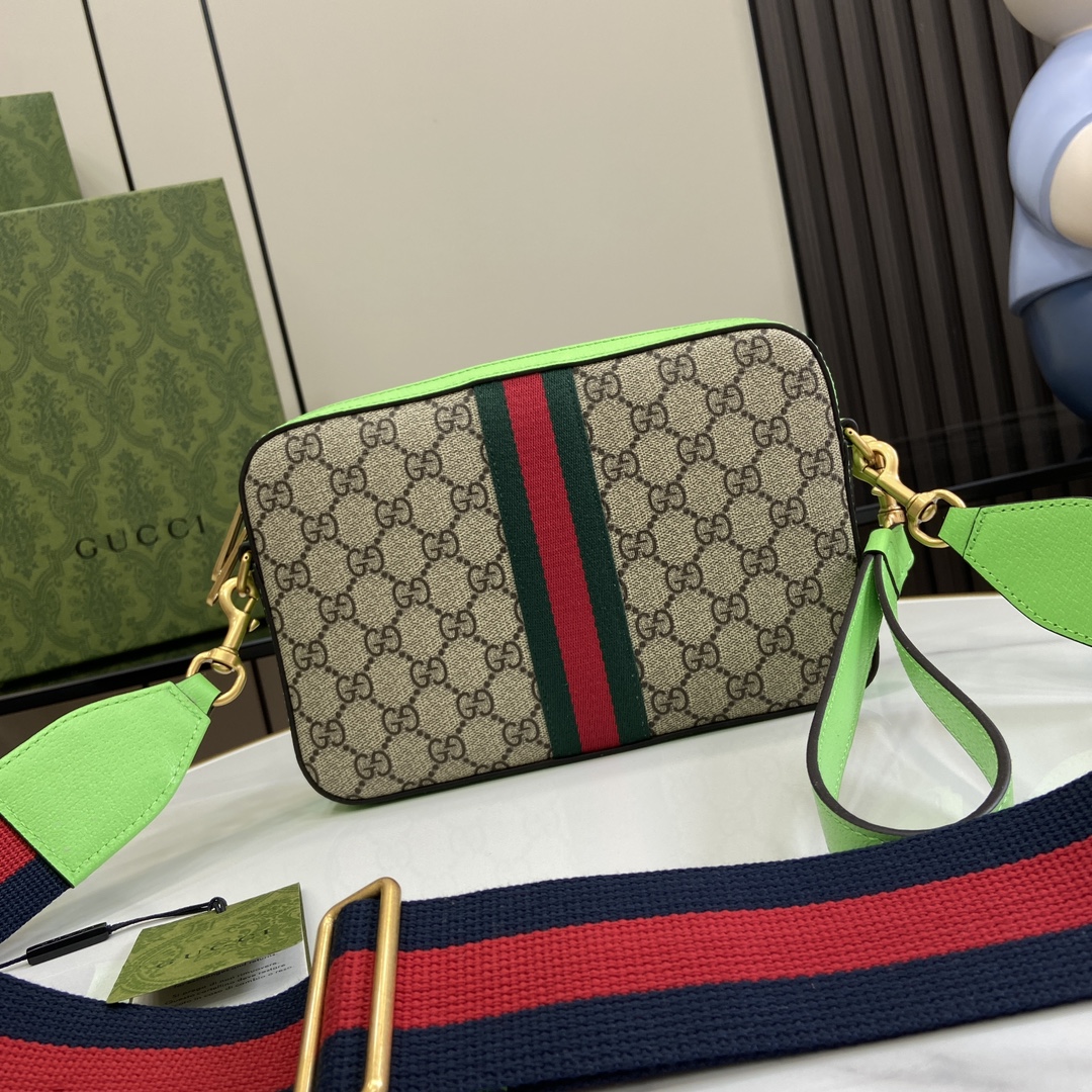Bagsaaa Gvc*1 Ophidia GG Small Crossbody Bag 699439 Green - 23.5x 16x 4.5 cm