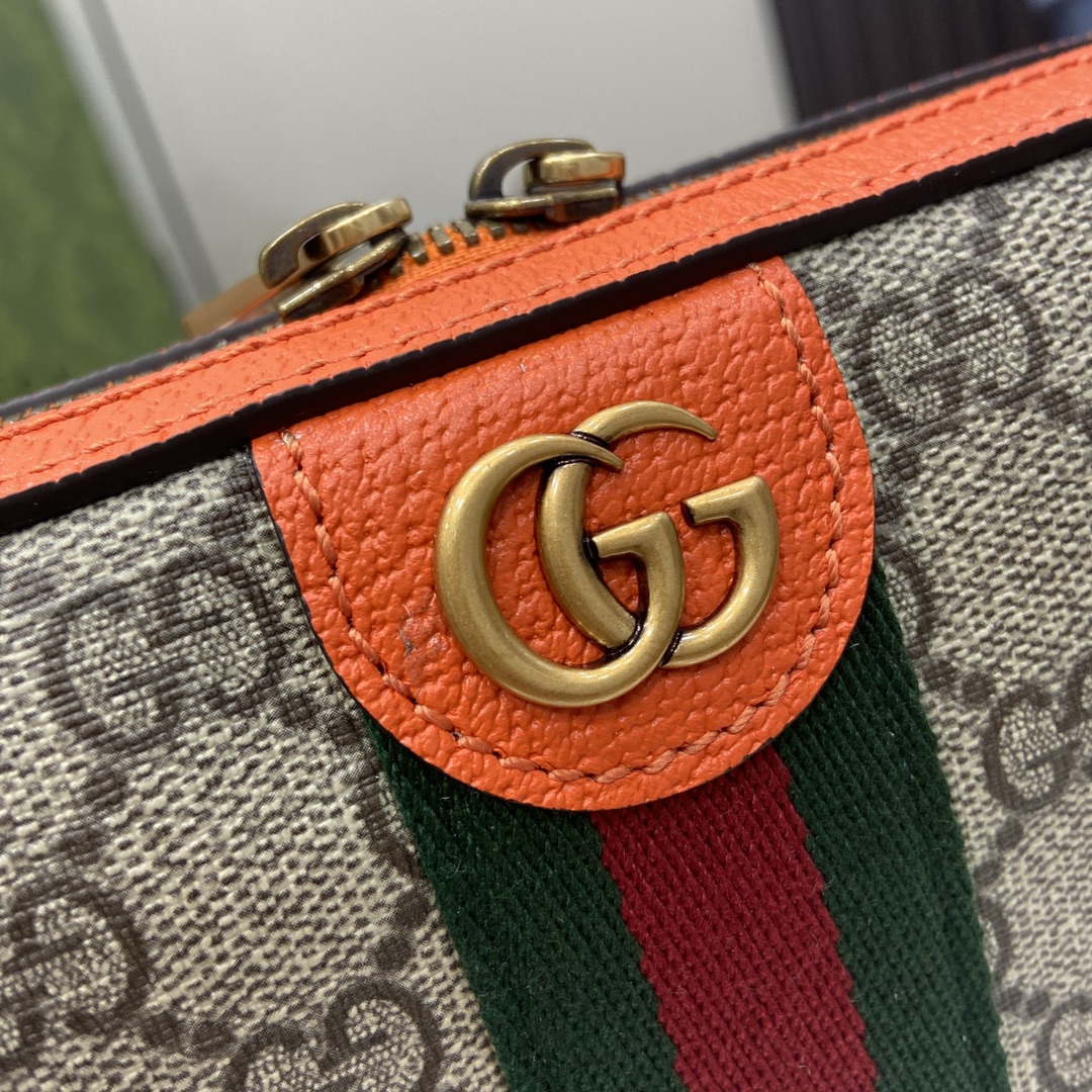 Bagsaaa Gvc*1 Ophidia GG Small Crossbody Bag 699439 Orange - 23.5x 16x 4.5 cm