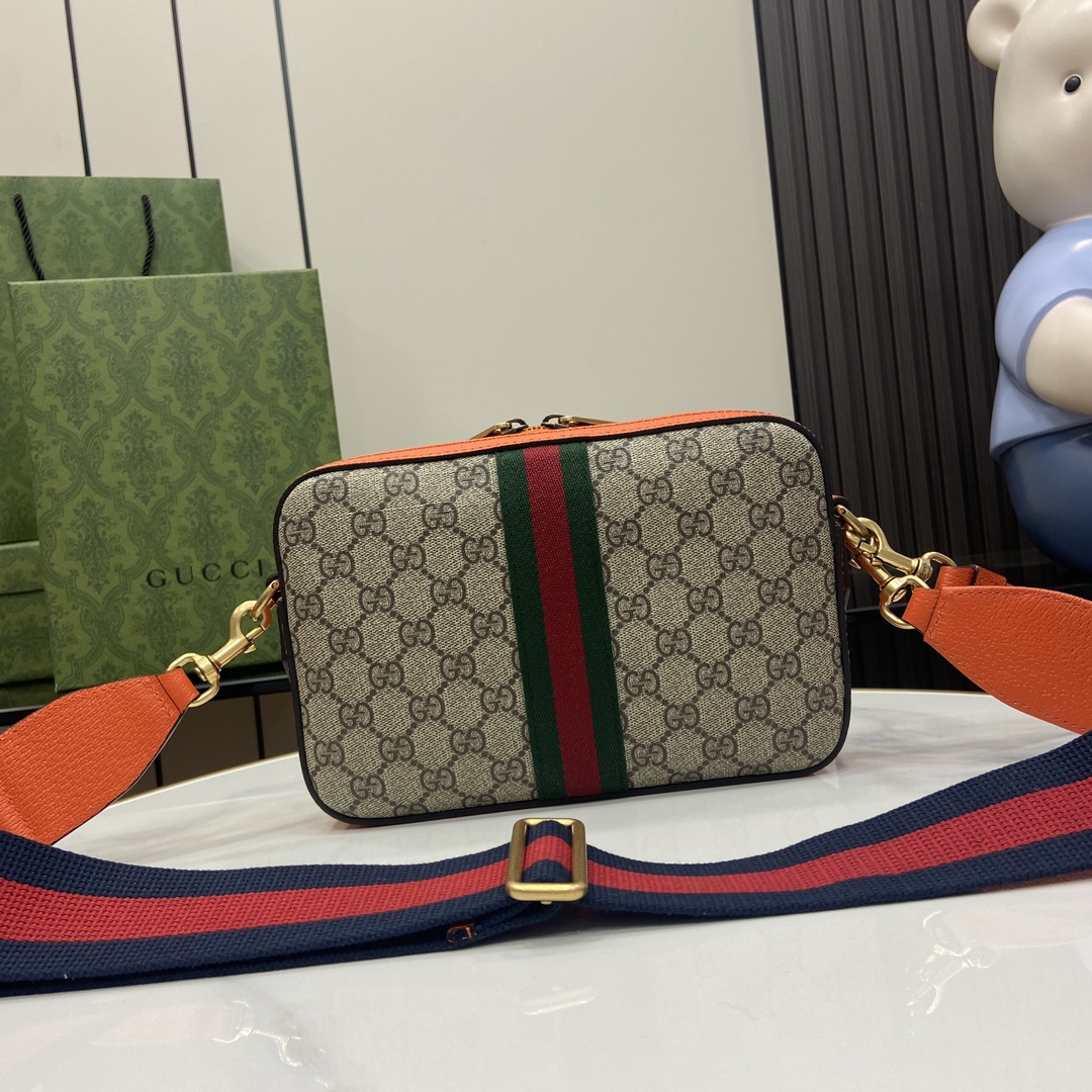Bagsaaa Gvc*1 Ophidia GG Small Crossbody Bag 699439 Orange - 23.5x 16x 4.5 cm