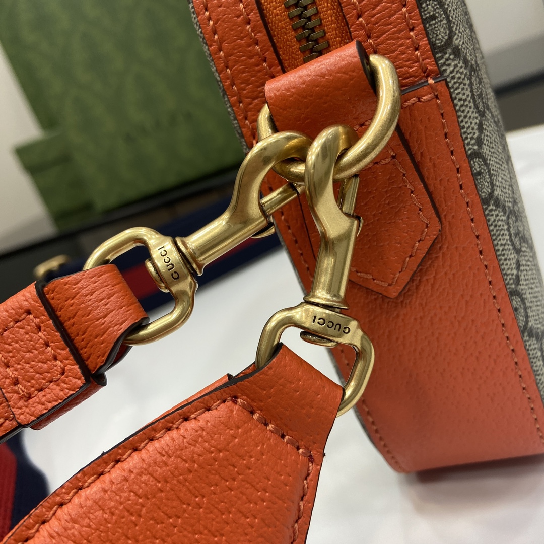 Bagsaaa Gvc*1 Ophidia GG Small Crossbody Bag 699439 Orange - 23.5x 16x 4.5 cm
