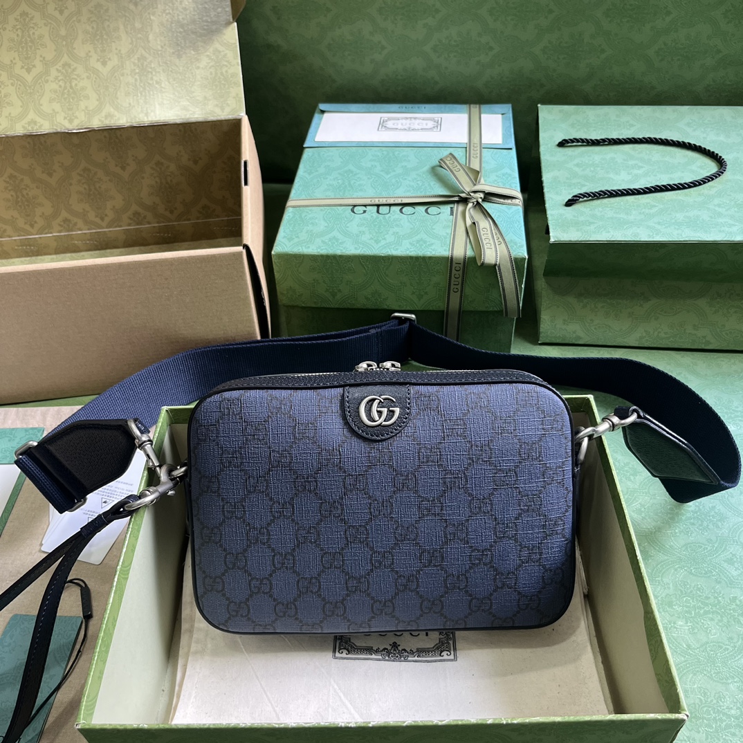 Bagsaaa Gvc*1 Ophidia GG Small Crossbody Bag 699439 Blue - 23.5x 16x 4.5 cm