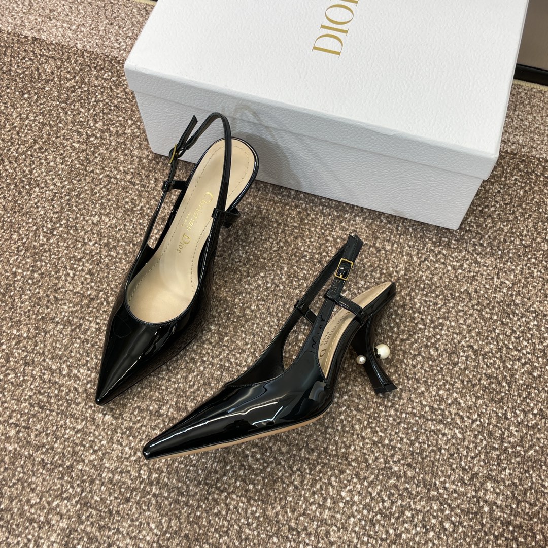 Bagsaaa D10r Tribales Slingback Pump Nude Patent Calfskin