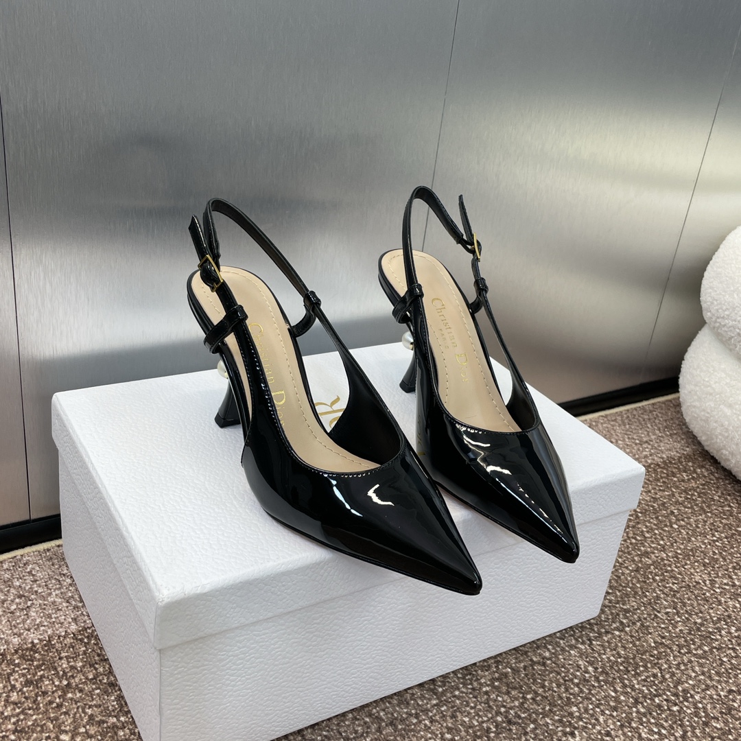 Bagsaaa D10r Tribales Slingback Pump Nude Patent Calfskin
