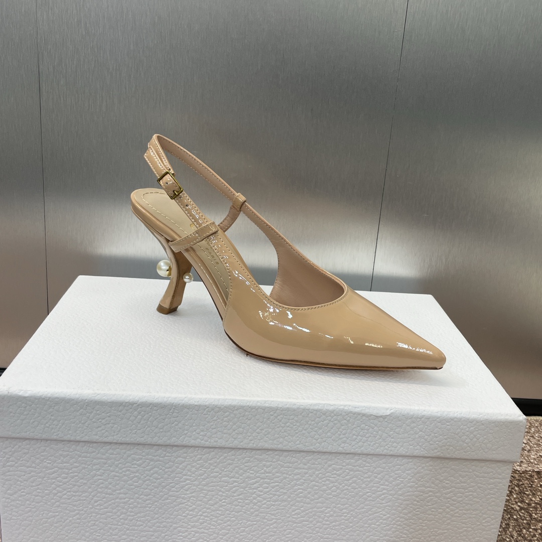 Bagsaaa D10r Tribales Slingback Pump Black Patent Calfskin