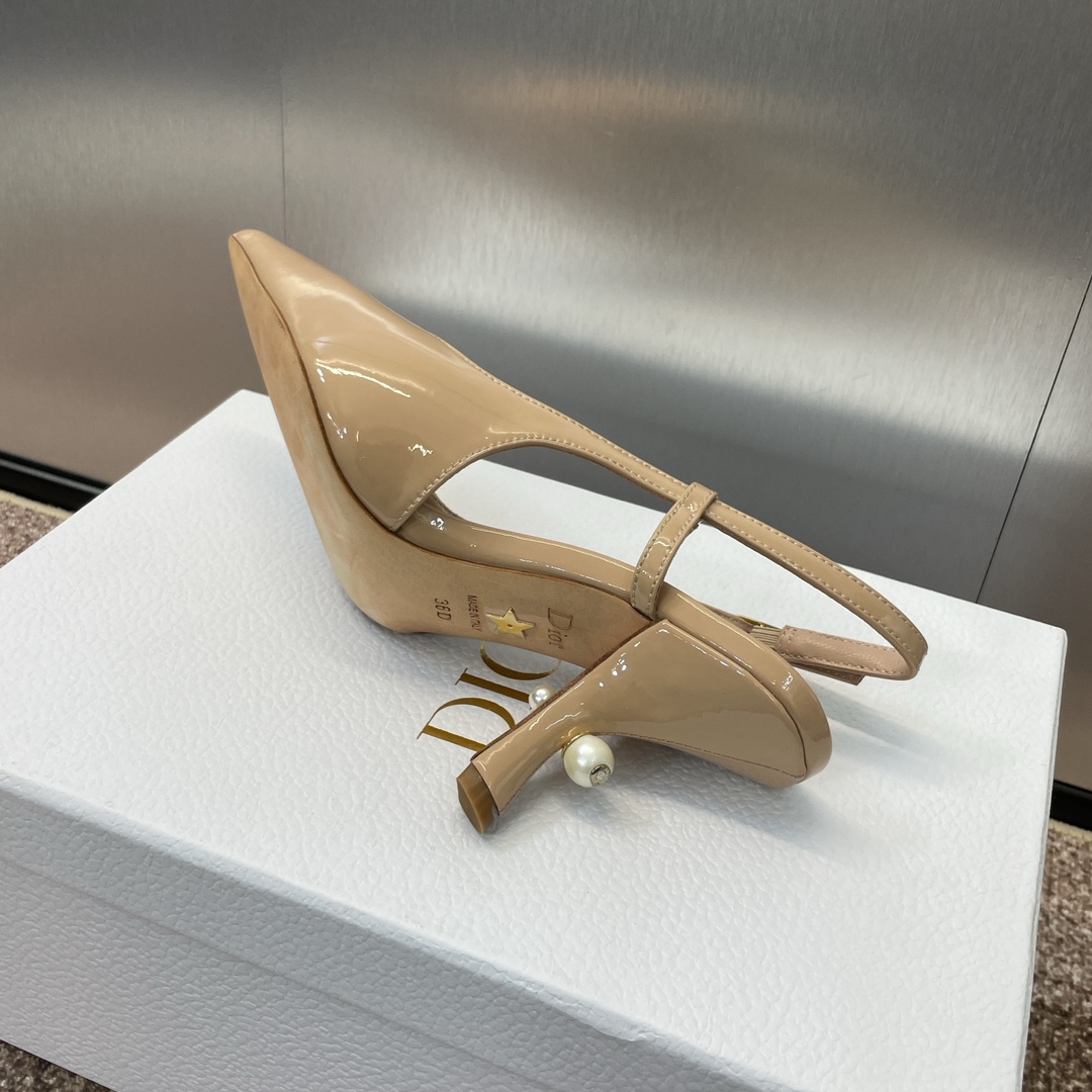 Bagsaaa D10r Tribales Slingback Pump Black Patent Calfskin