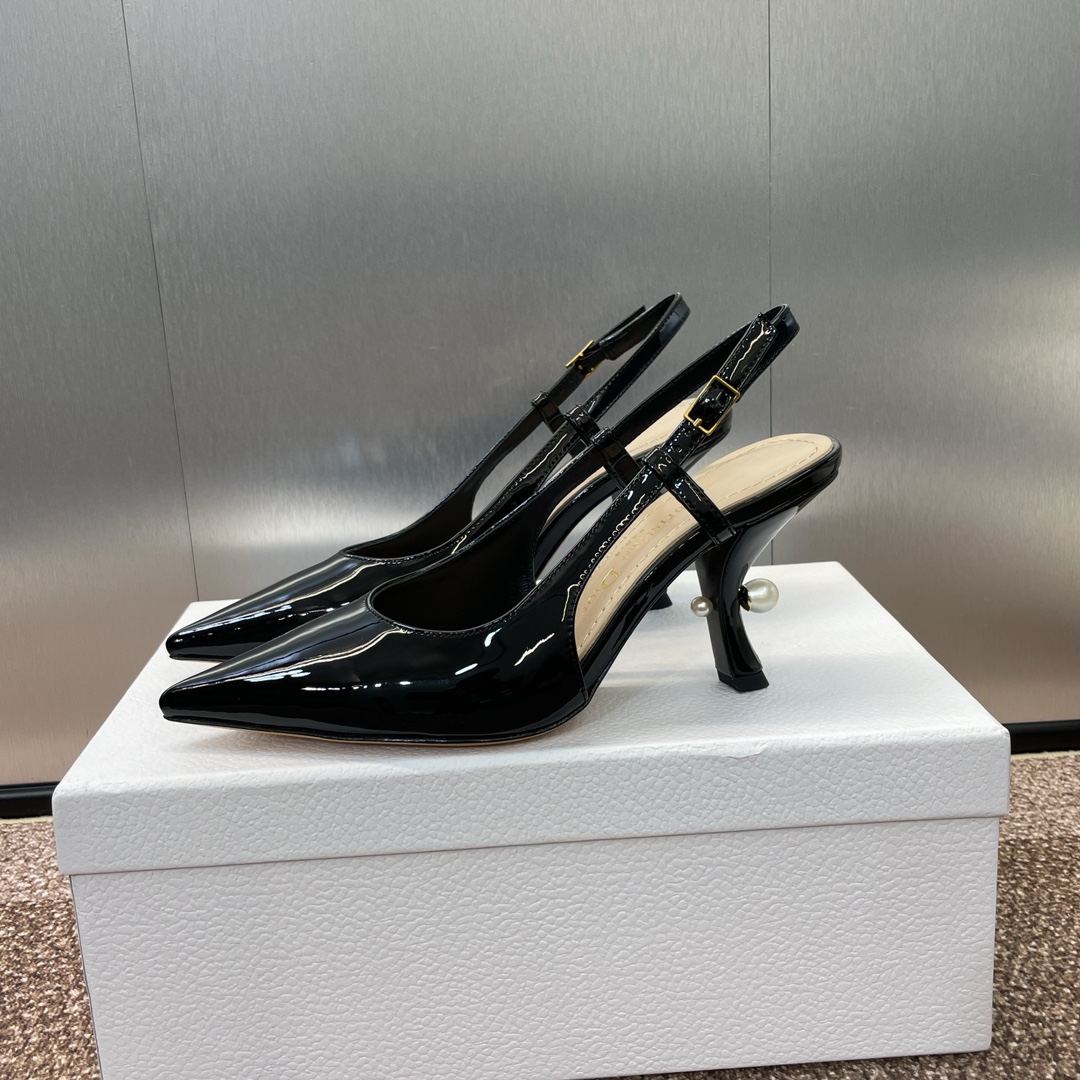Bagsaaa D10r Tribales Slingback Pump Nude Patent Calfskin