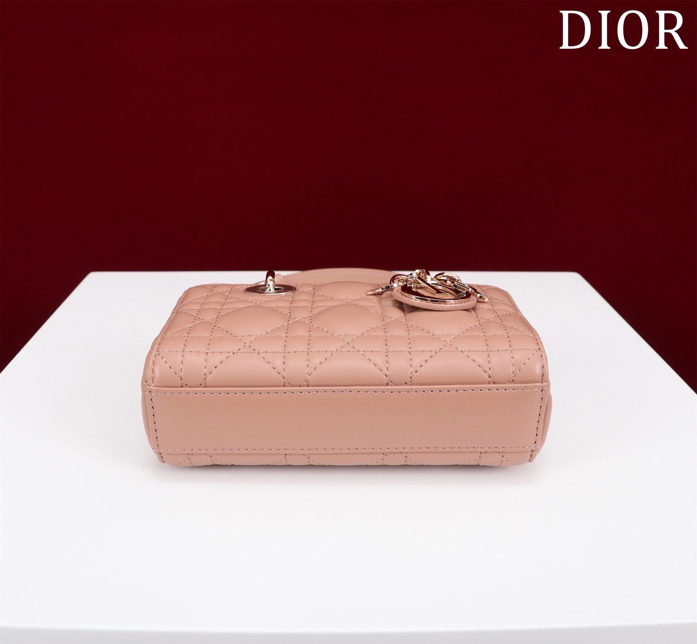 Bagsaaa D10r Lady D-Joy Micro Bag Rose des Vents Cannage Lambskin - 16 x 9 x 5 cm