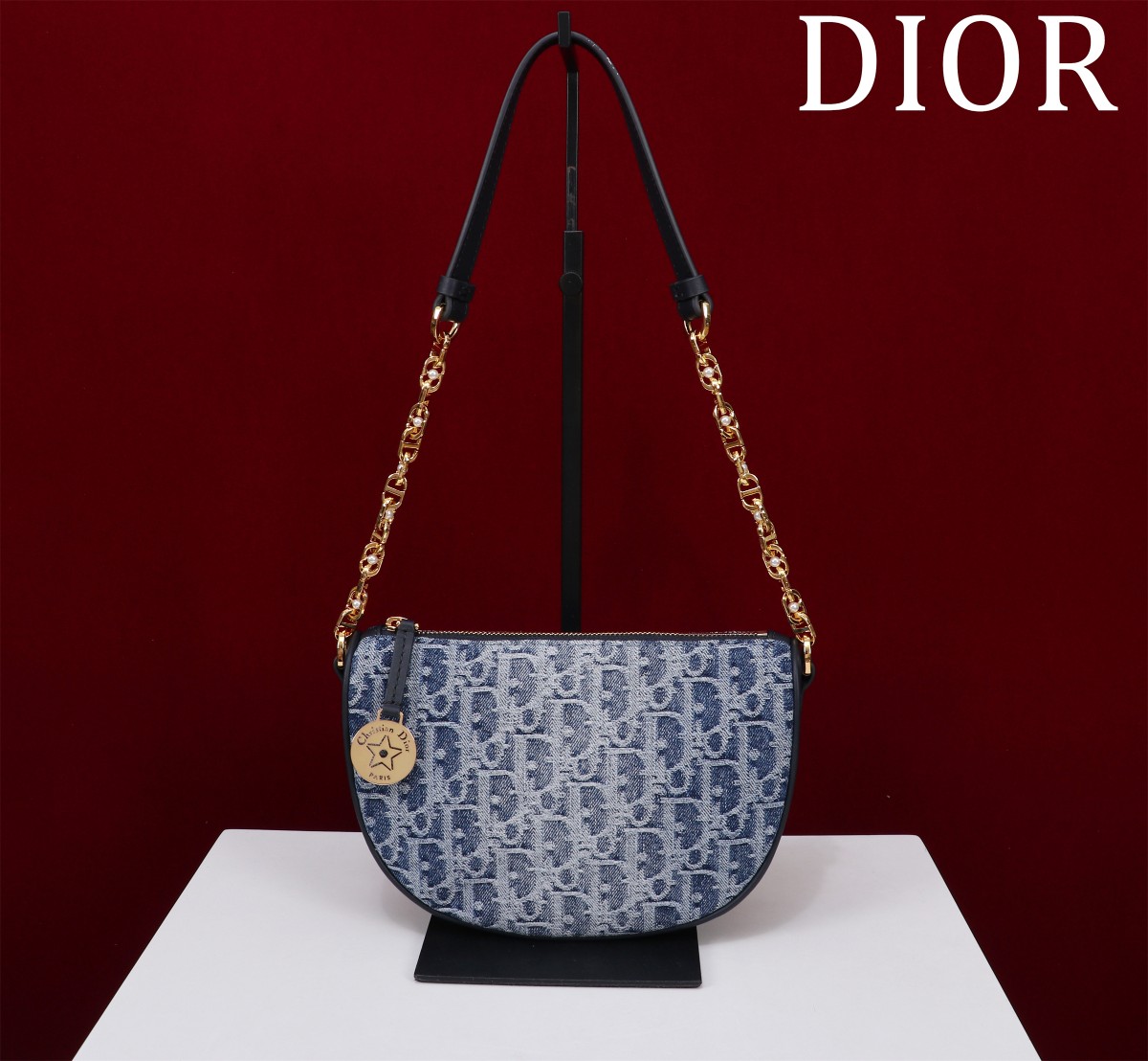 Bagsaaa D10rstar Callisto Bag Blue Denim D10r Oblique Jacquard - 20 x 14 x 4 cm