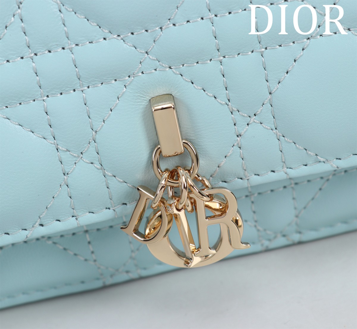 Bagsaaa My D10r Mini Bag Placid Blue Cannage Lambskin - 21 x 11.5 x 4.5 cm