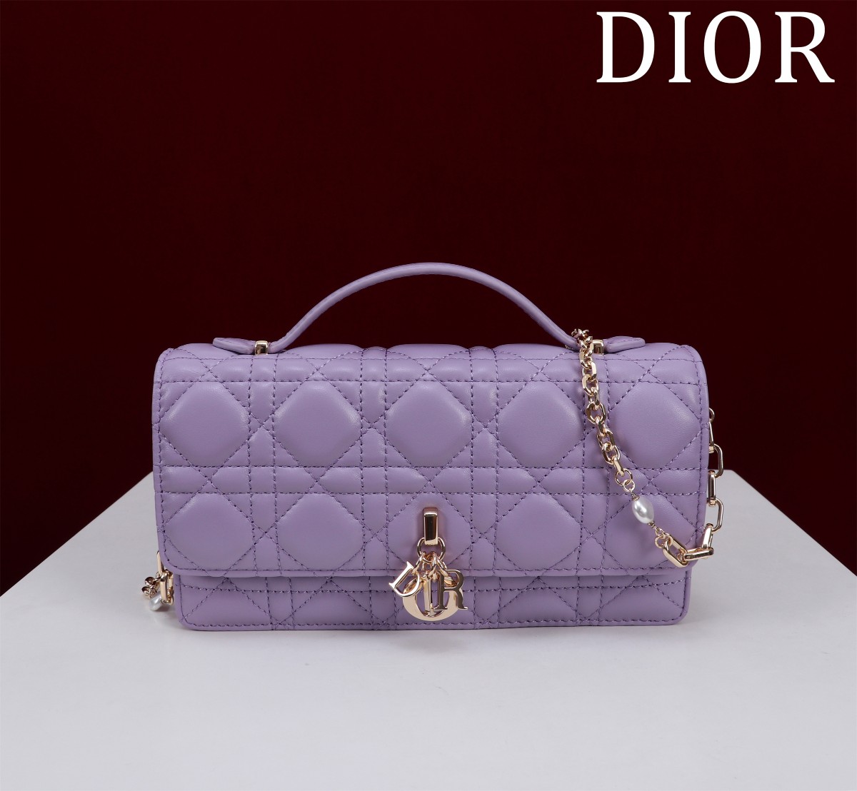Bagsaaa My D10r Mini Bag Purple Cannage Lambskin - 21 x 11.5 x 4.5 cm