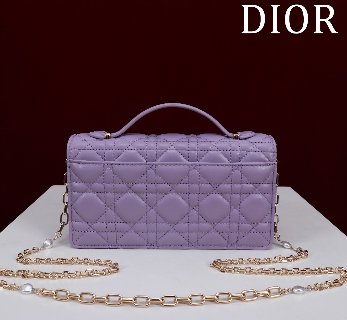 Bagsaaa My D10r Mini Bag Purple Cannage Lambskin - 21 x 11.5 x 4.5 cm