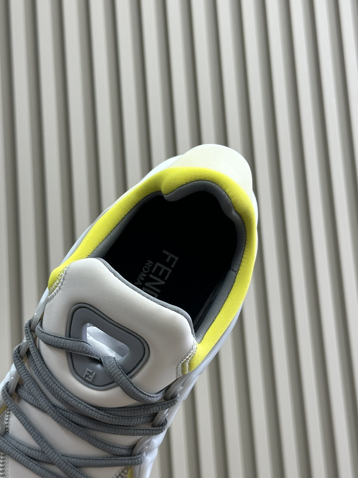 Bagsaaa F**di Tag Sneakers Yellow Technical Mesh Running Sneakers