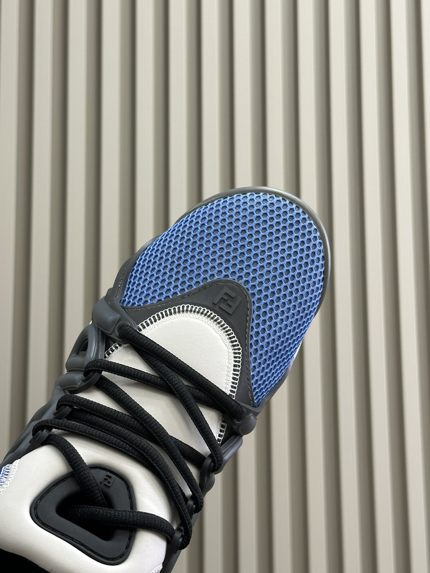 Bagsaaa F**di Tag Sneakers Blue Technical Mesh Running Sneakers