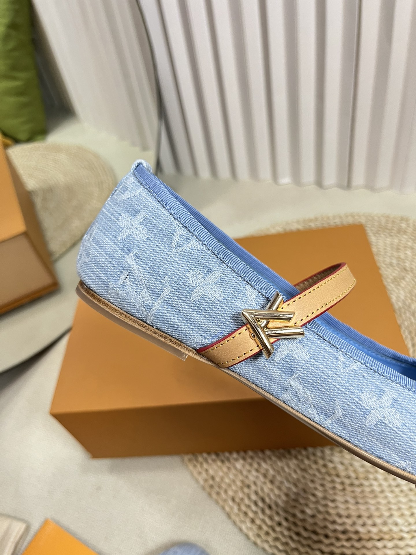 Bagsaaa L0vis Vvtt0n Romy Flat Ballerina Light Blue