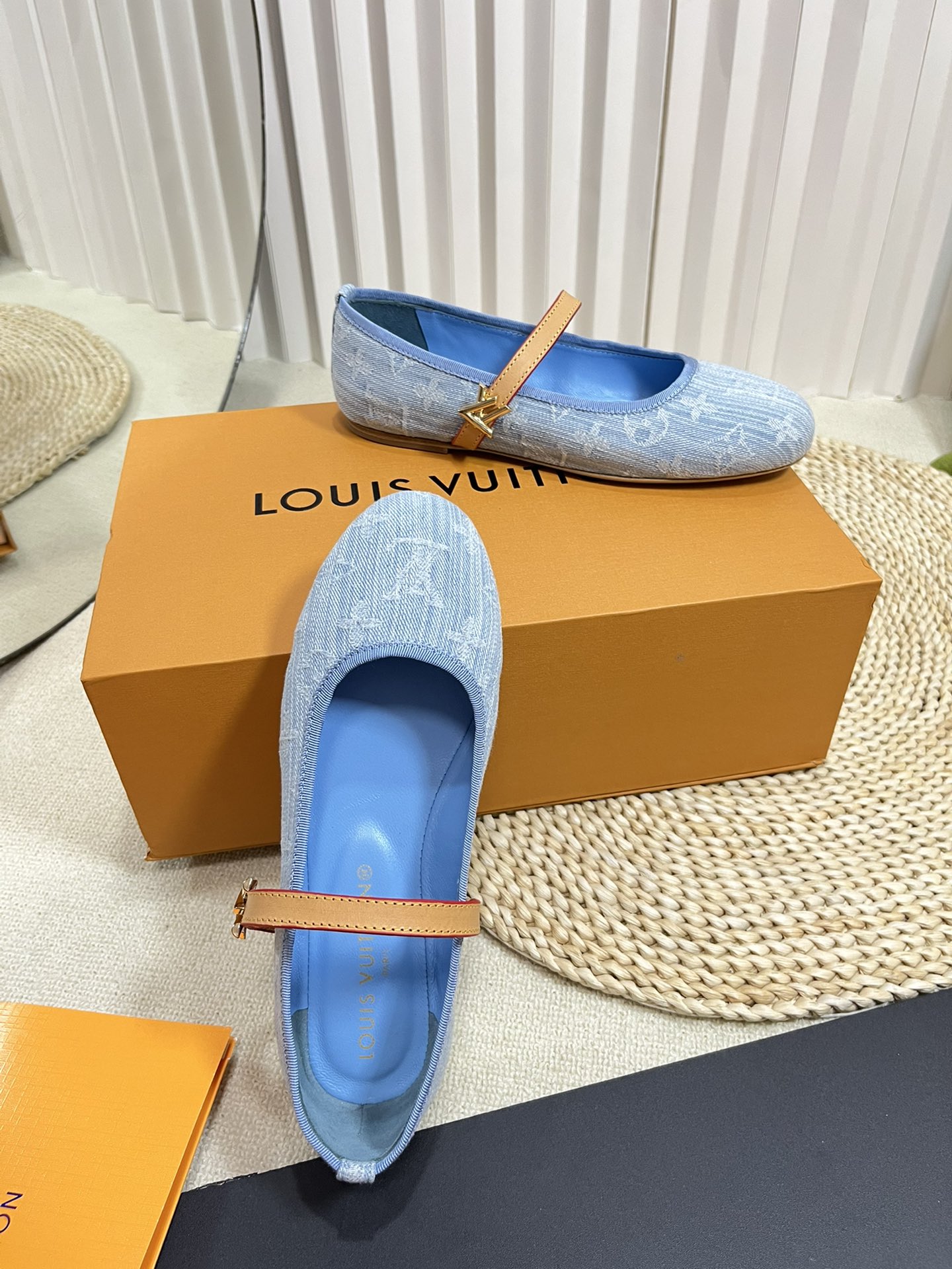 Bagsaaa L0vis Vvtt0n Romy Flat Ballerina Light Blue