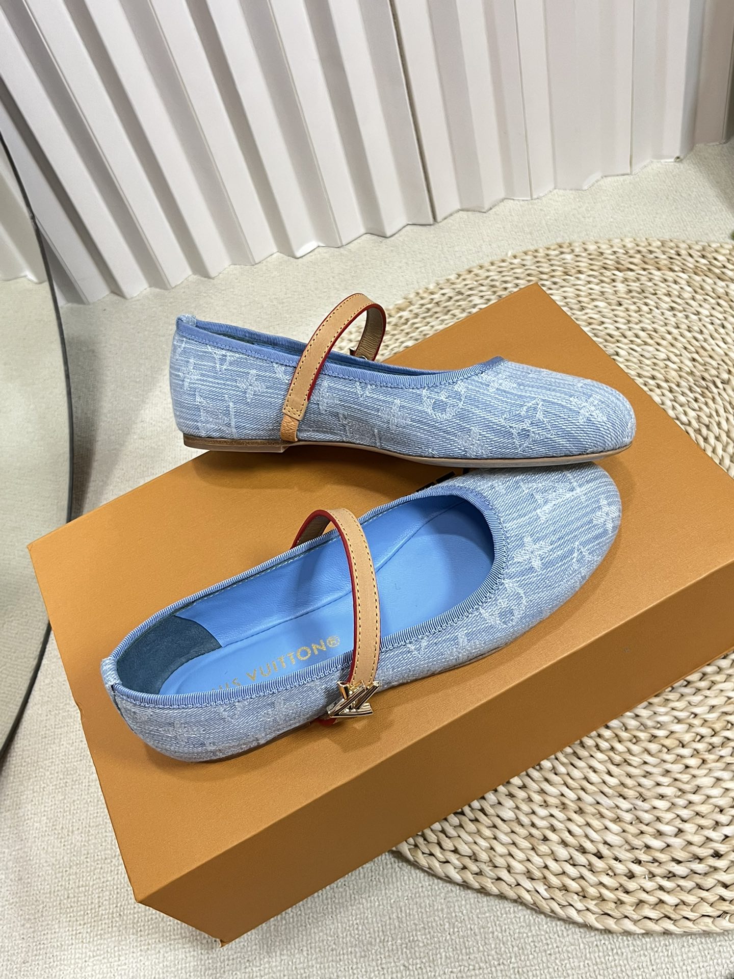 Bagsaaa L0vis Vvtt0n Romy Flat Ballerina Light Blue