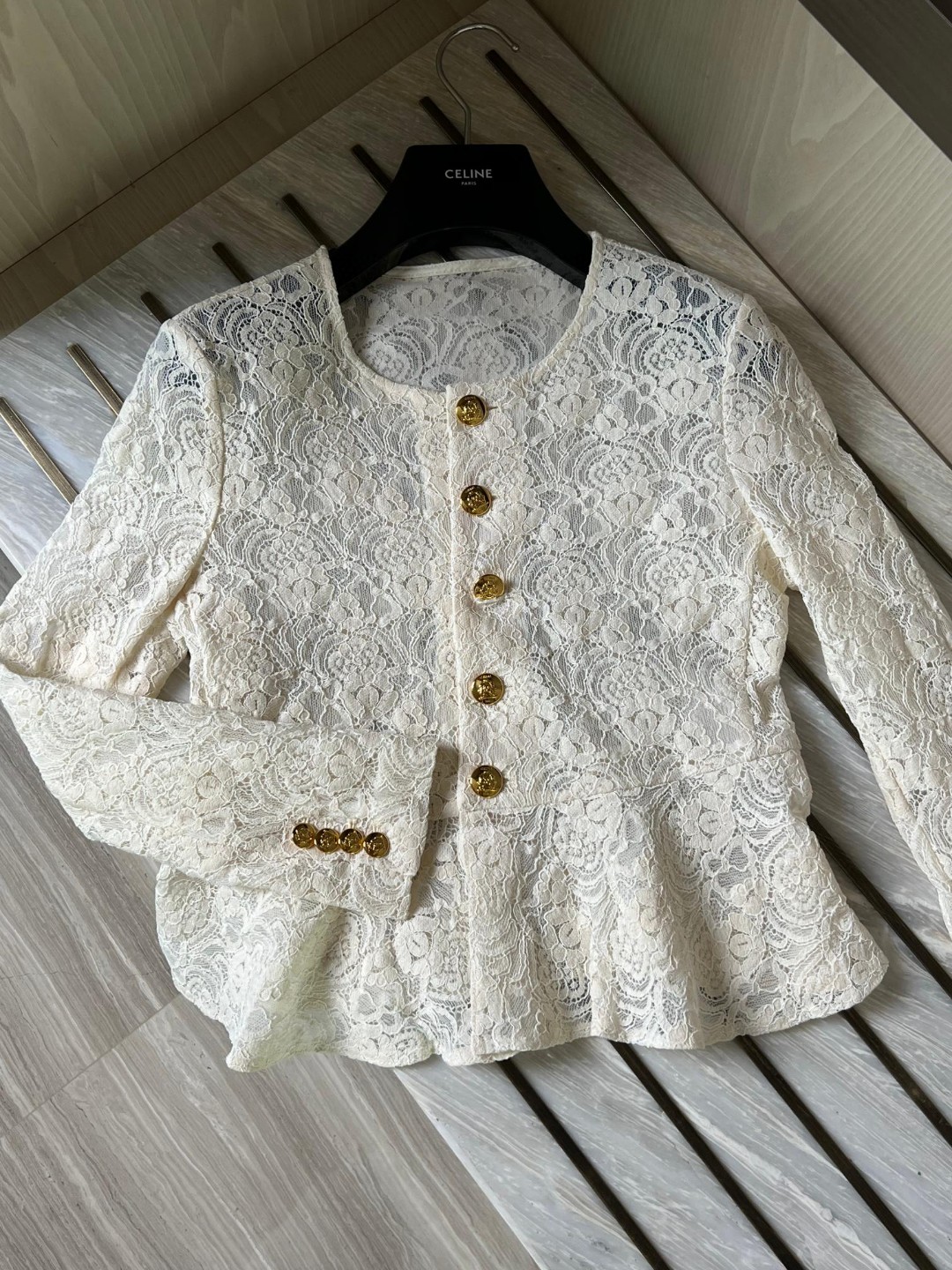 Bagsaaa Ce1i*e Chelsea Jacket In Lace Naturel