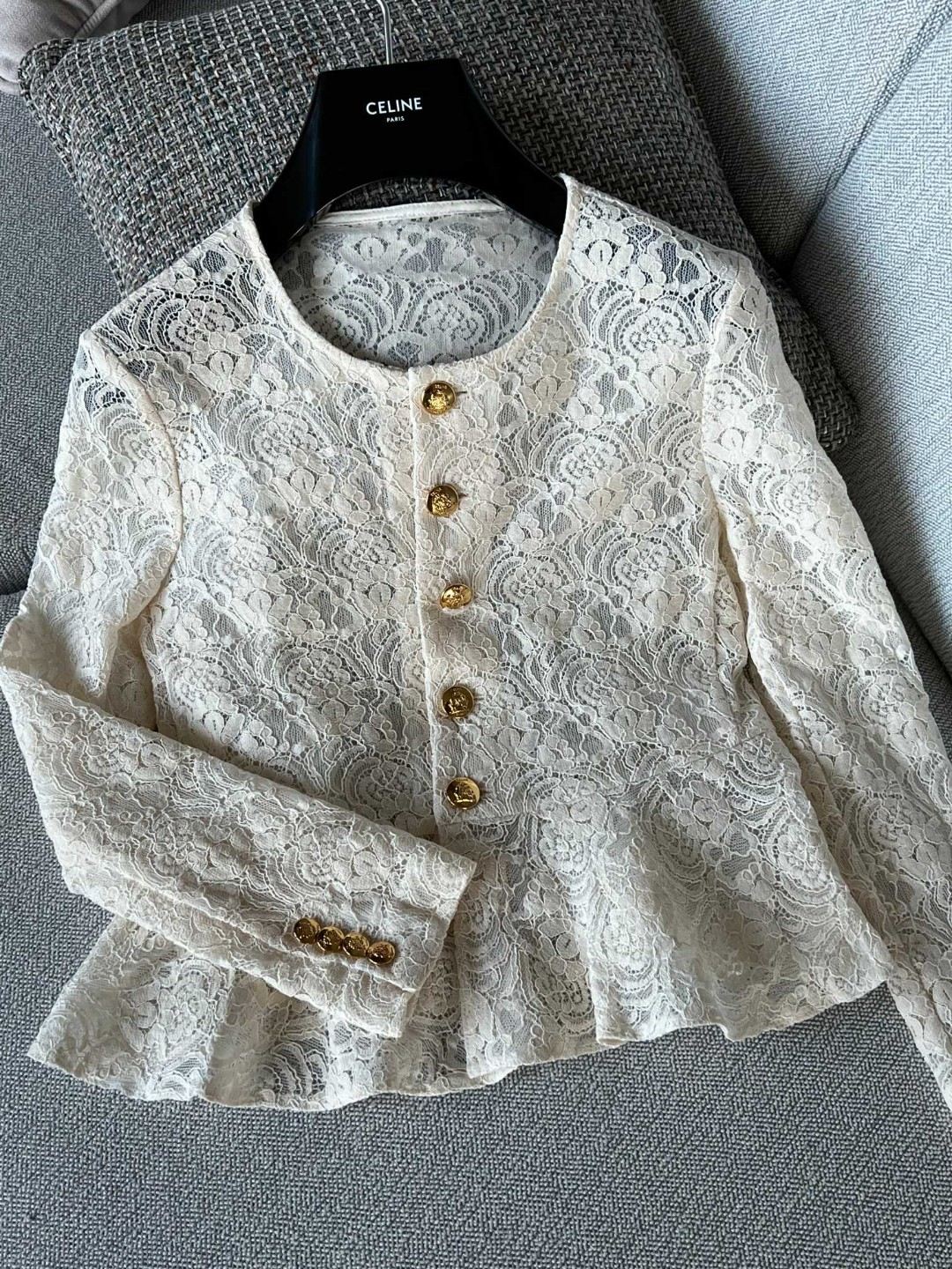 Bagsaaa Ce1i*e Chelsea Jacket In Lace Naturel