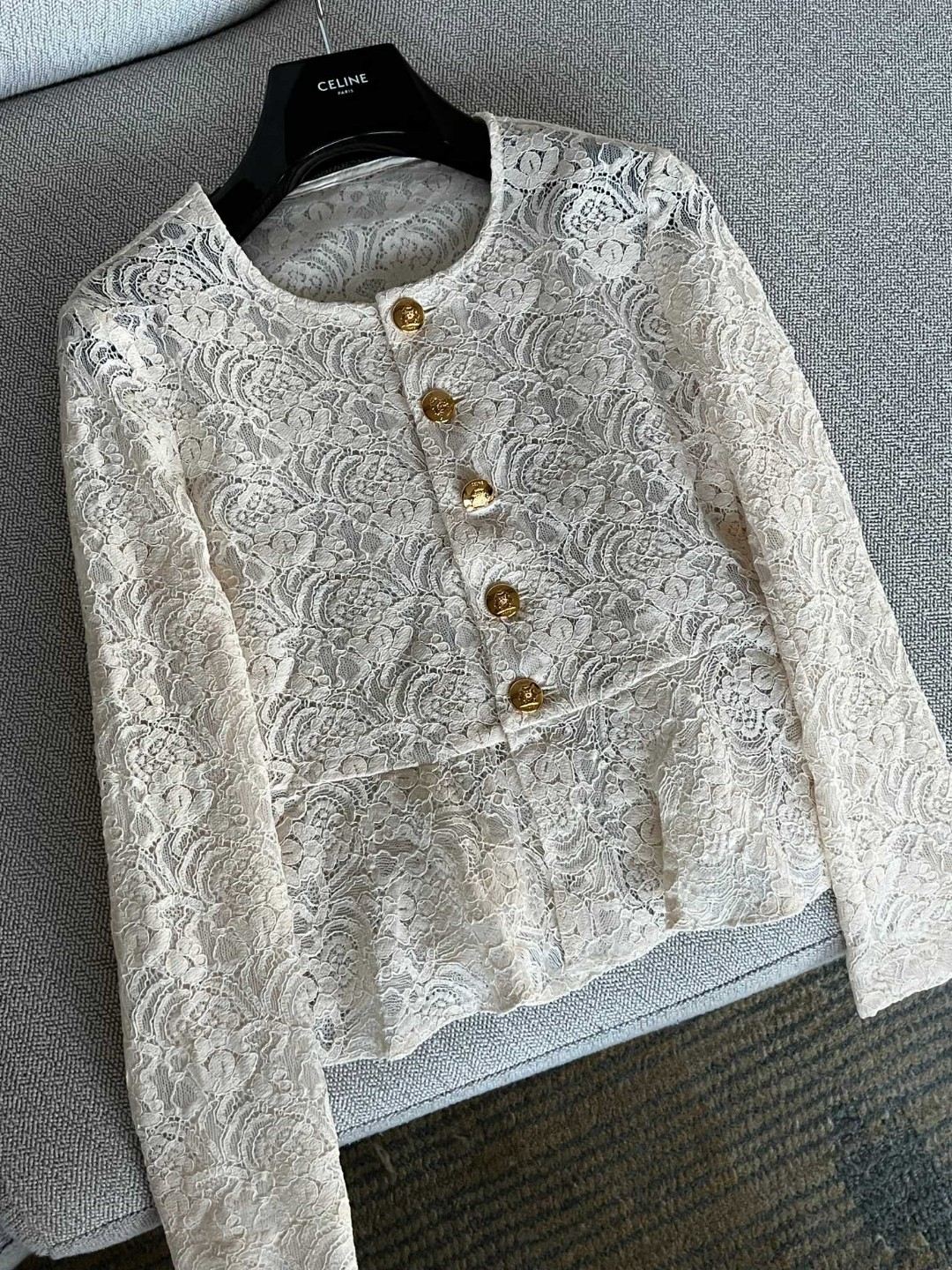 Bagsaaa Ce1i*e Chelsea Jacket In Lace Naturel