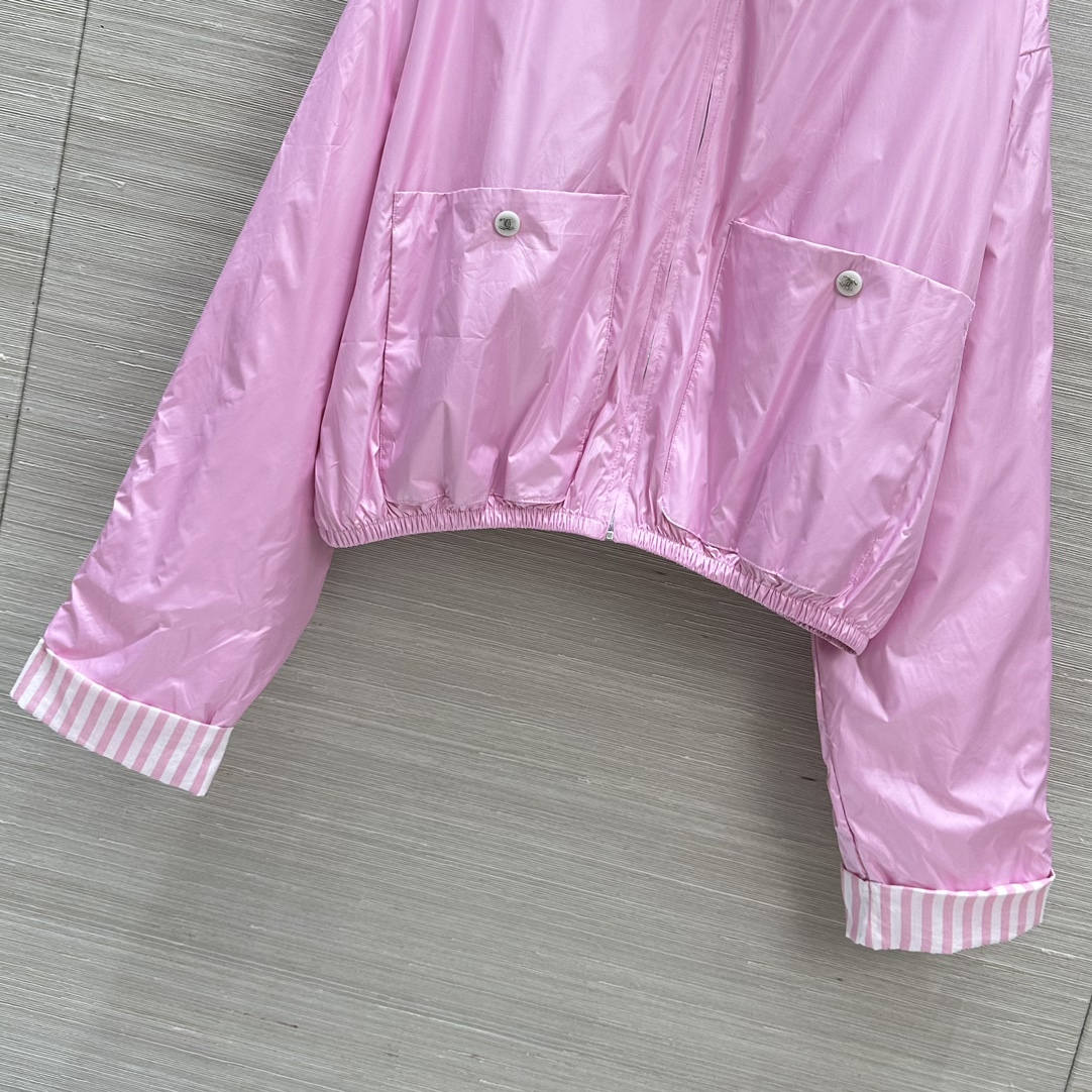 Bagsaaa Ch**el Stripes Plain Logo Jackets Pink
