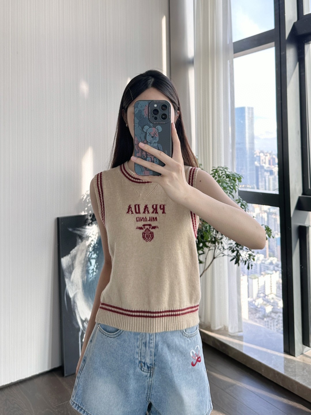 Bagsaaa Pra*a Wool And Cashmere Vest Camel/Amaranth