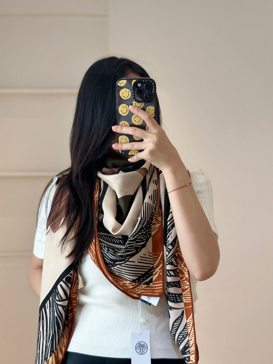 Bagsaaa H**me5 Cavalier En Formes Shawl 140cm
