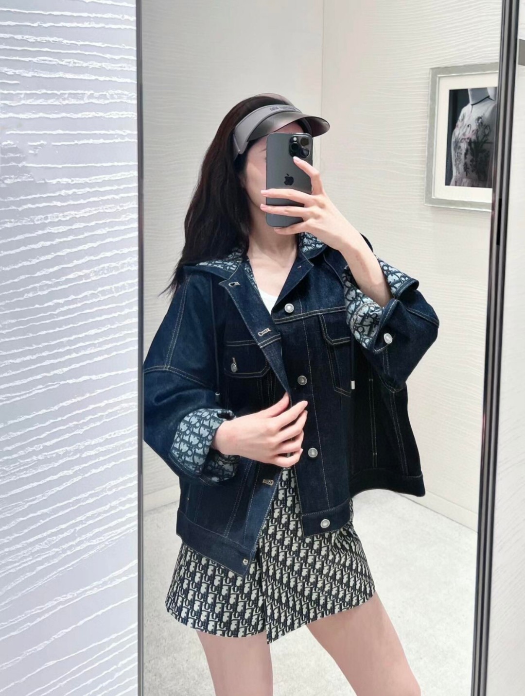 Bagsaaa D10r Oversized Hooded Jacket Blue Cotton Denim with D10r Oblique Interior