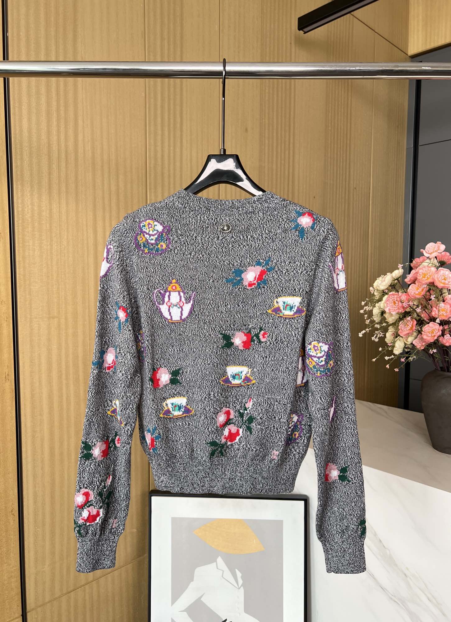 Bagsaaa Ch**el Sweater Cashmere Dark Gray & Multicolour P77550