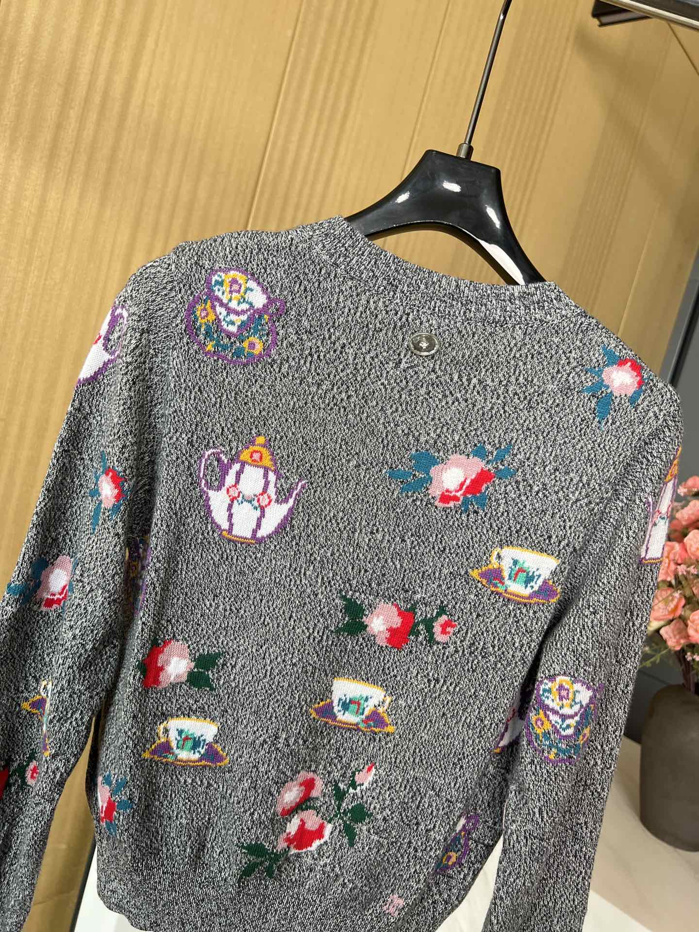 Bagsaaa Ch**el Sweater Cashmere Dark Gray & Multicolour P77550