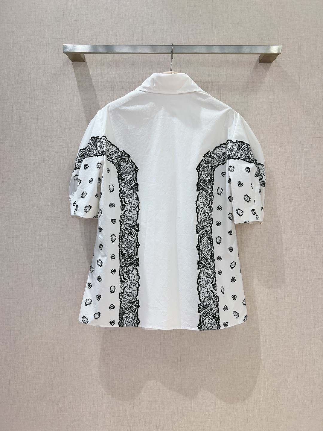 Bagsaaa Chloé Balloon-Sleeve Printed Shirt White