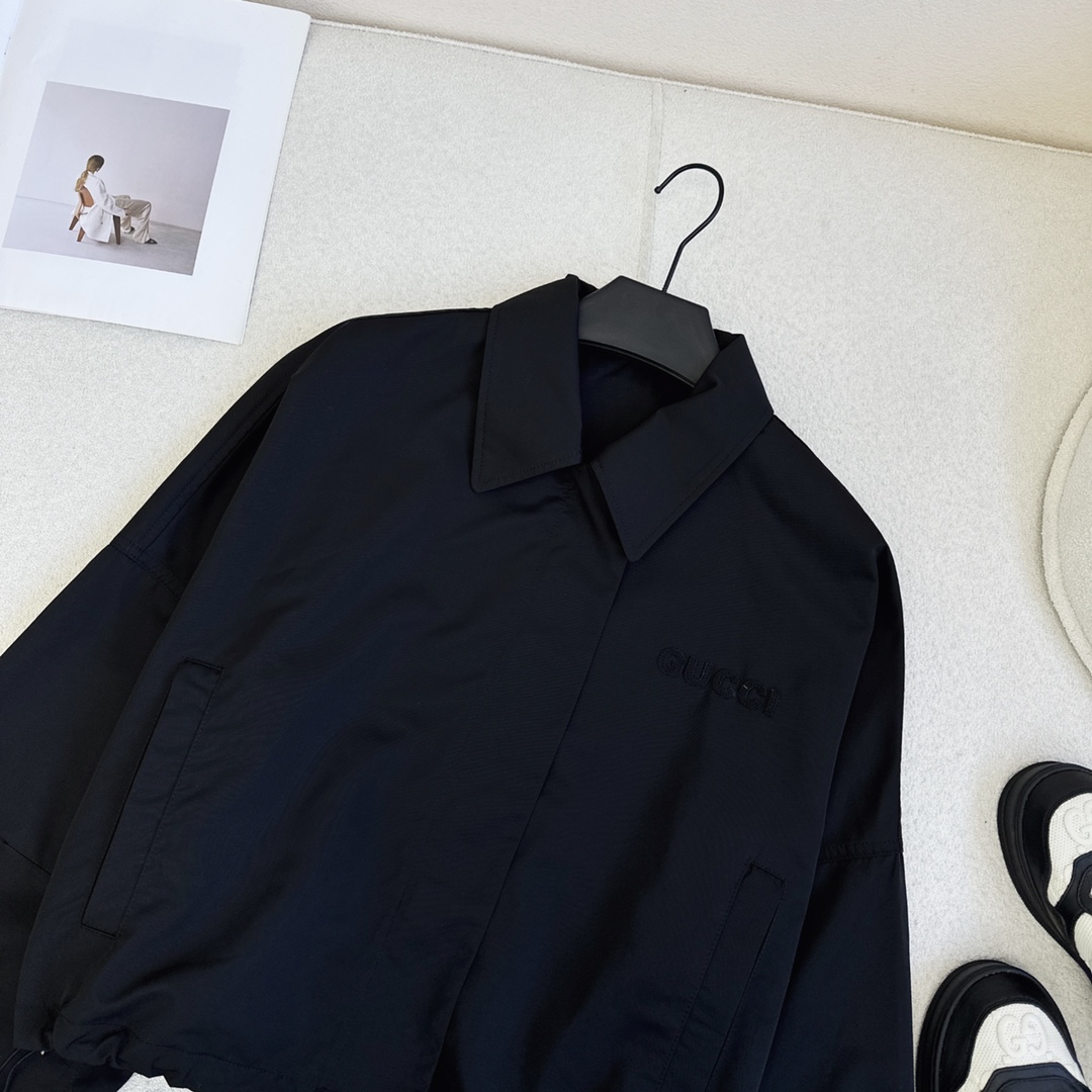 Bagsaaa Gvc*1 Polyester Twill Bomber Jacket Black 781370