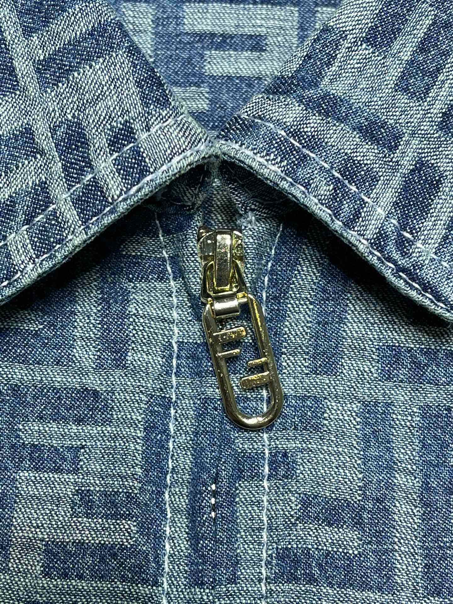 Bagsaaa F**di Jacket Light blue FF denim jacket