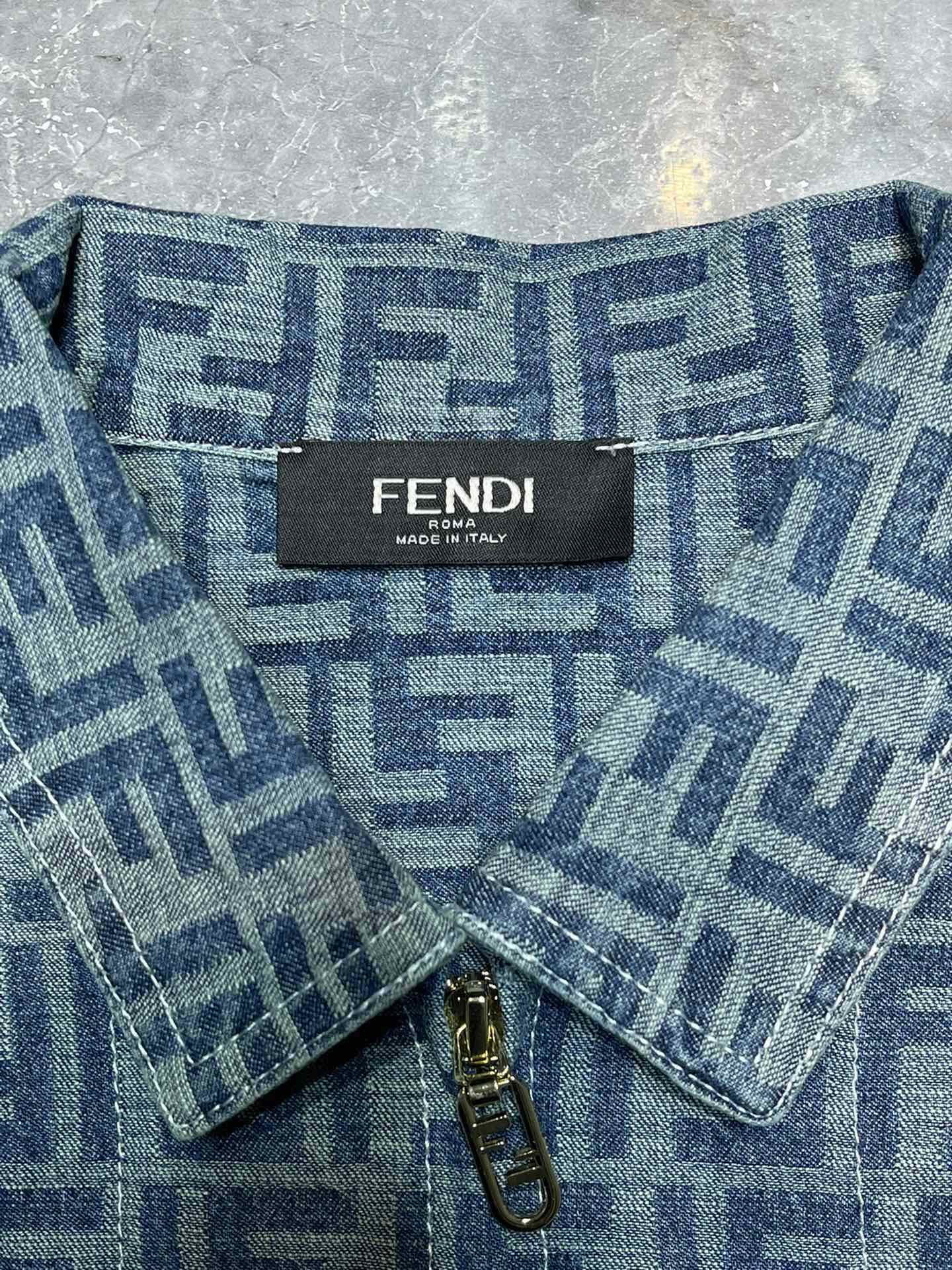 Bagsaaa F**di Jacket Light blue FF denim jacket