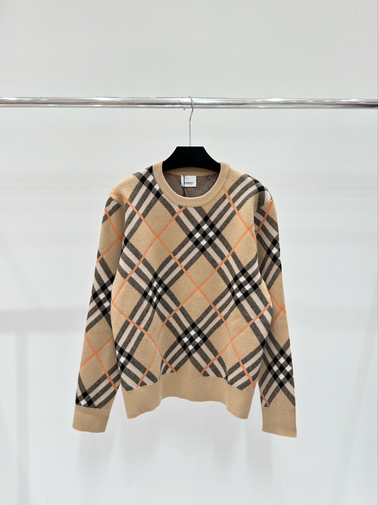 Bagsaaa Bv*b*rry Check Wool Blend Sweater Beige