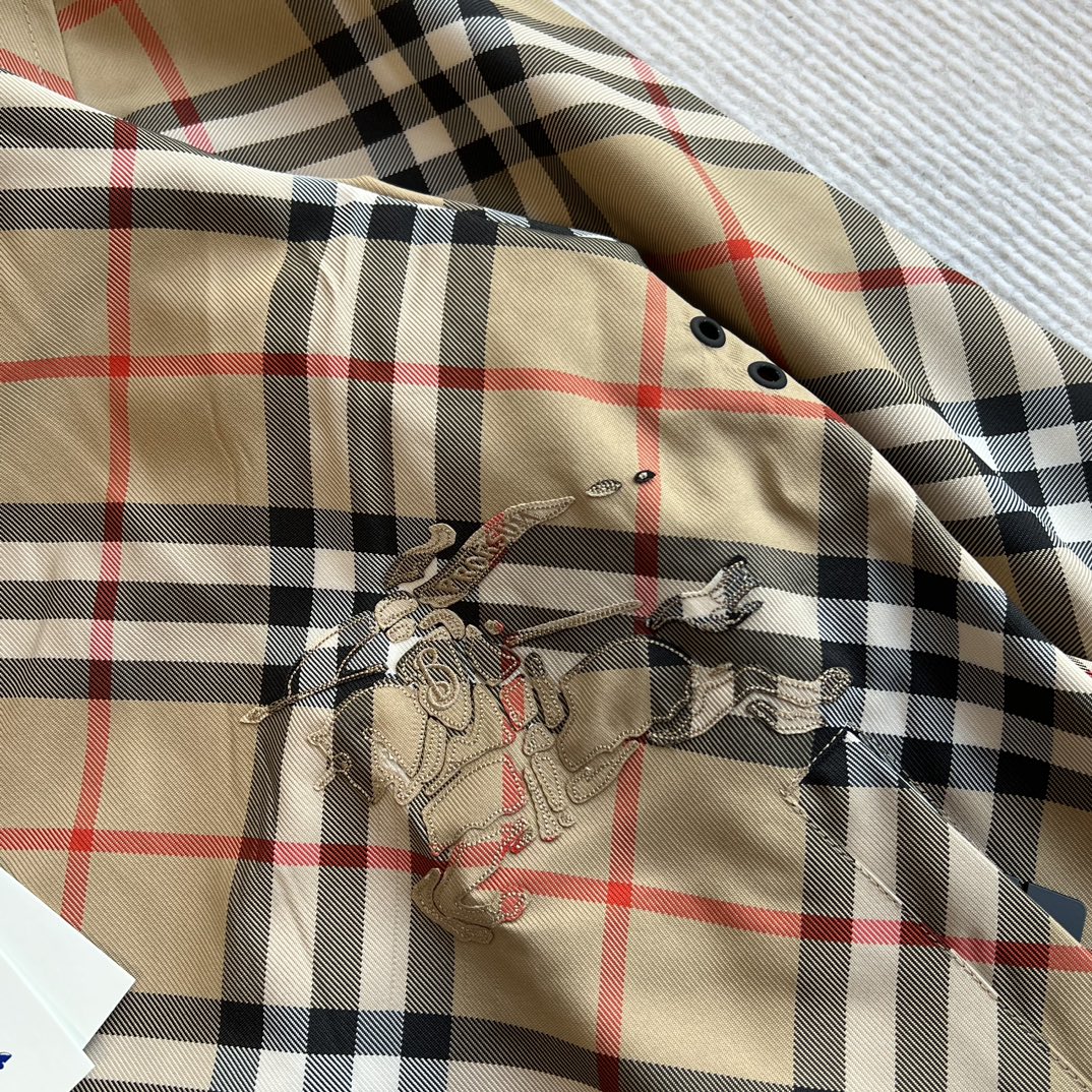 Bagsaaa Bv*b*rry Cropped Reversible Check Jacket Beige