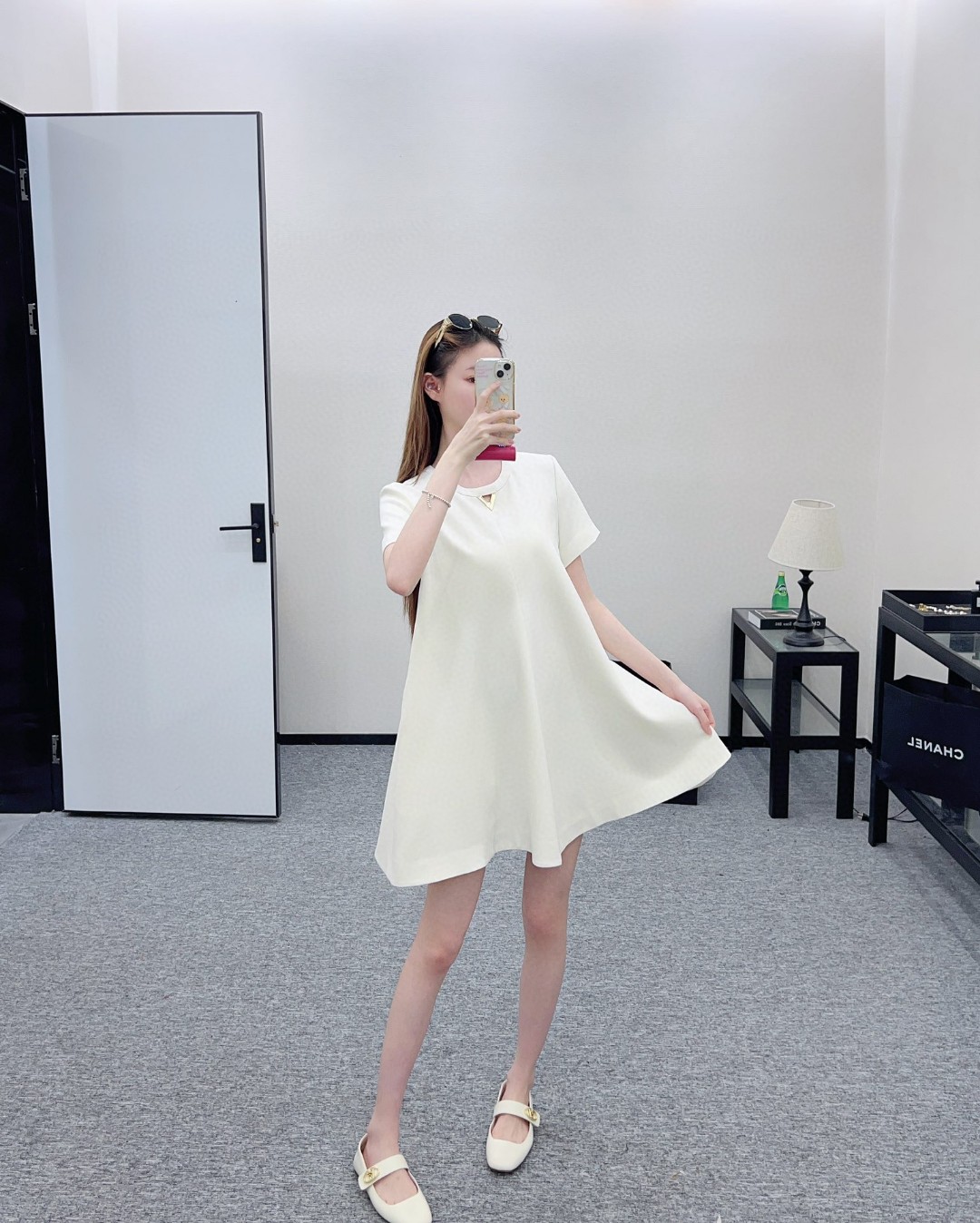 Bagsaaa Va1e*ntin0 Structured Couture Short Dress White
