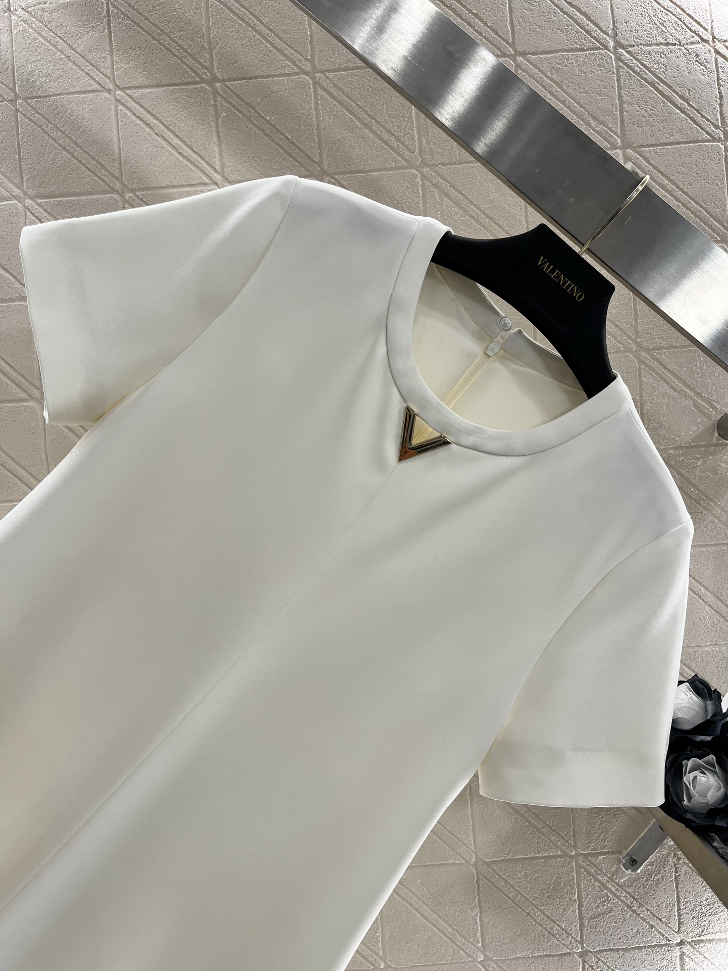 Bagsaaa Va1e*ntin0 Structured Couture Short Dress White