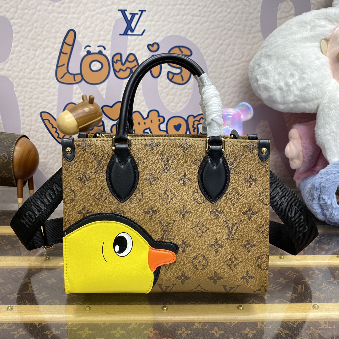 Bagsaaa L0vis Vvtt0n M47199 OnTheGo PM Tote Bag duck crafted - 25 x 19 x 11.5 cm
