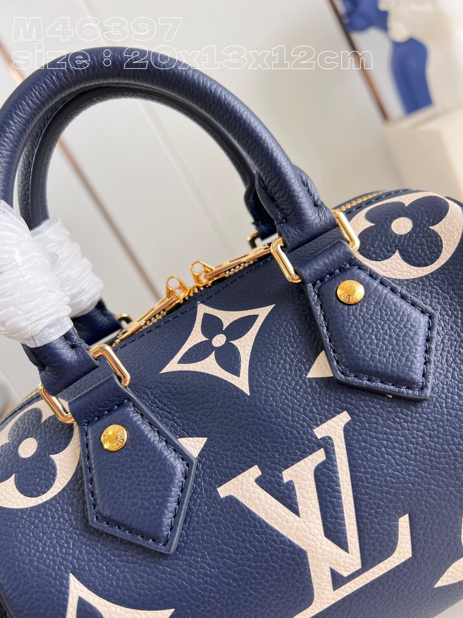 Bagsaaa L0vis Vvtt0n M47048 Speedy Bandoulière 20 Bag Navy Blue - 20.5 x 13.5 x 12 cm